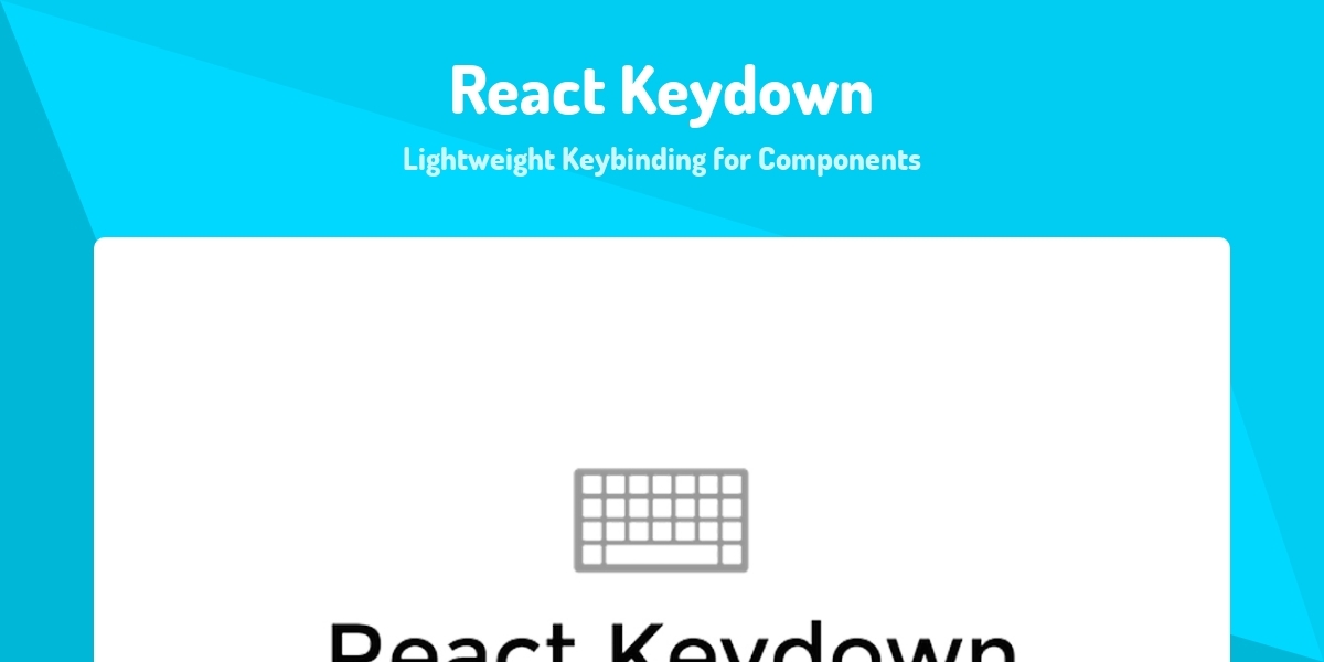 React Keydown Lightweight Keybinding For Components Made With React js react-keydown-lightweight-keybinding-for-components-made-with-react-js